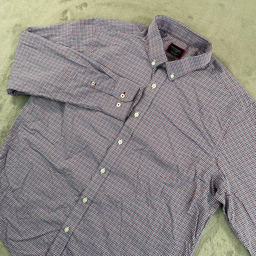UNTUCKit Performance Shirt XL Multi Gingham Check Long Sleeve Casual Office Prep